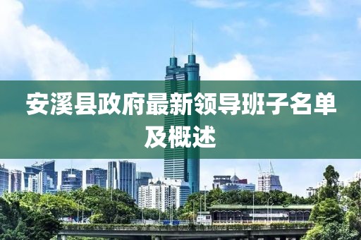 安溪县政府最新领导班子名单及概述