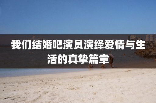 我们结婚吧演员演绎爱情与生活的真挚篇章