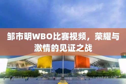 邹市明WBO比赛视频，荣耀与激情的见证之战