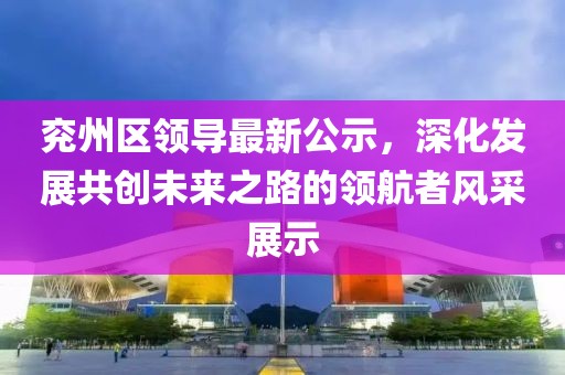 兖州区领导最新公示，深化发展共创未来之路的领航者风采展示