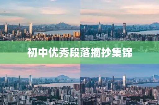 初中优秀段落摘抄集锦
