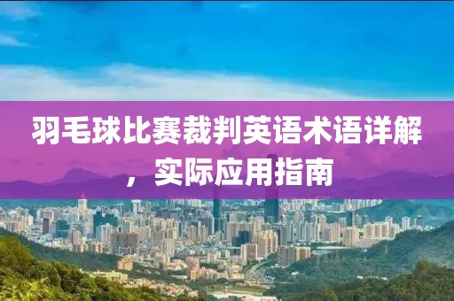 羽毛球比赛裁判英语术语详解，实际应用指南