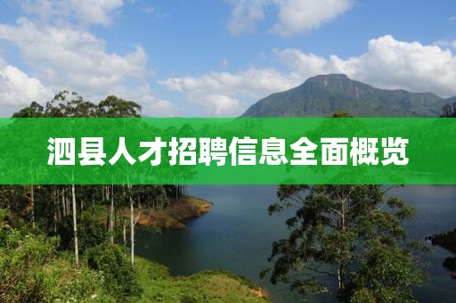 泗县人才招聘信息全面概览