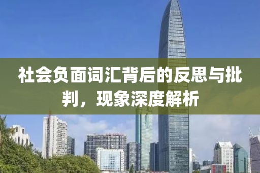 社会负面词汇背后的反思与批判，现象深度解析