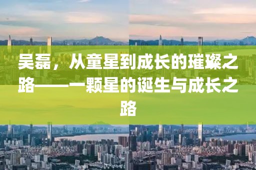 吴磊，从童星到成长的璀璨之路——一颗星的诞生与成长之路