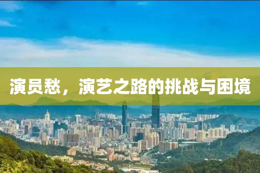 演员愁，演艺之路的挑战与困境