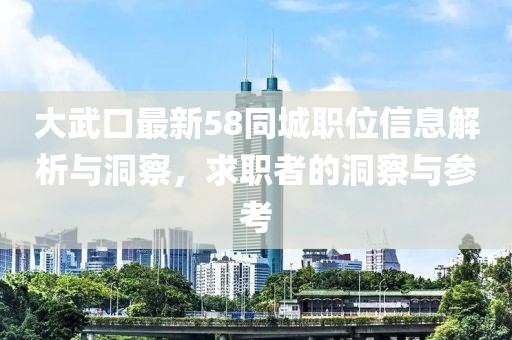 大武口最新58同城职位信息解析与洞察，求职者的洞察与参考