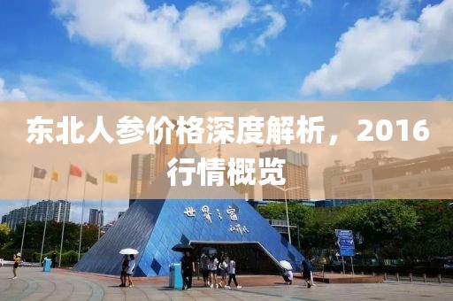 东北人参价格深度解析，2016行情概览