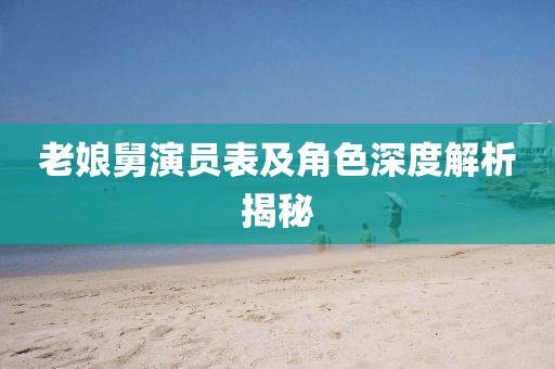 老娘舅演员表及角色深度解析揭秘