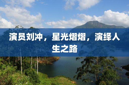 演员刘冲，星光熠熠，演绎人生之路