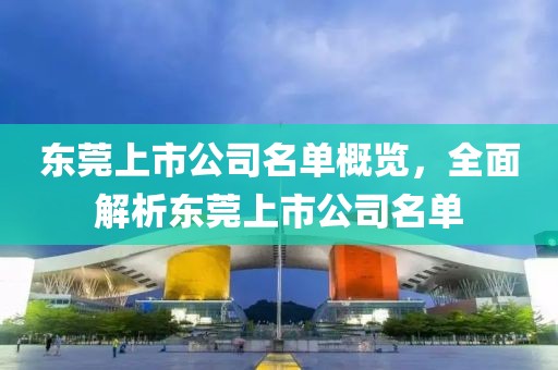 东莞上市公司名单概览，全面解析东莞上市公司名单