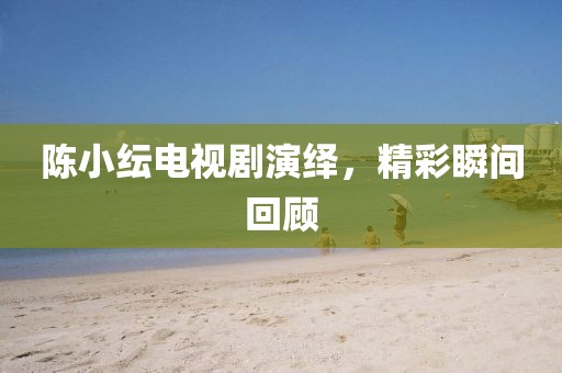 陈小纭电视剧演绎，精彩瞬间回顾