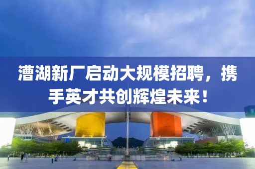 漕湖新厂启动大规模招聘，携手英才共创辉煌未来！