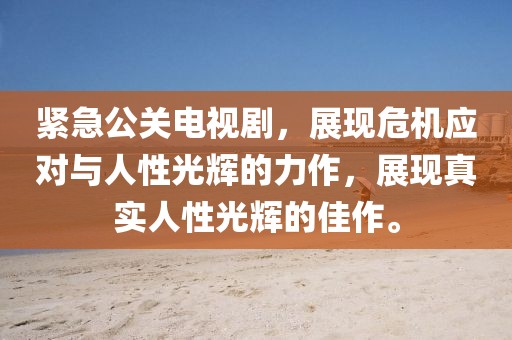 紧急公关电视剧，展现危机应对与人性光辉的力作，展现真实人性光辉的佳作。