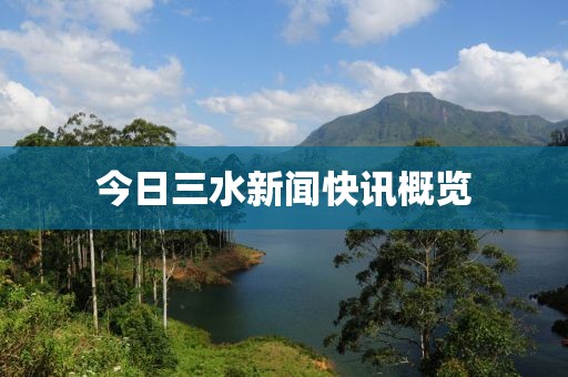 今日三水新闻快讯概览