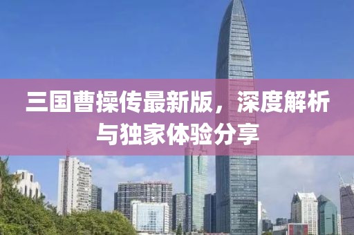 三国曹操传最新版，深度解析与独家体验分享