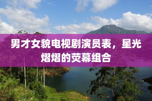 男才女貌电视剧演员表，星光熠熠的荧幕组合