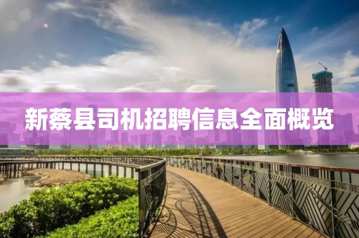 新蔡县司机招聘信息全面概览