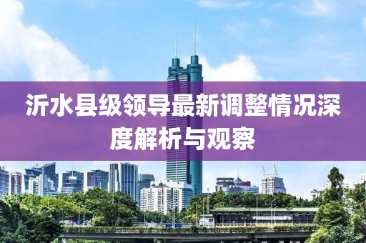 沂水县级领导最新调整情况深度解析与观察
