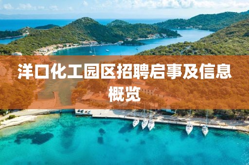 洋口化工园区招聘启事及信息概览