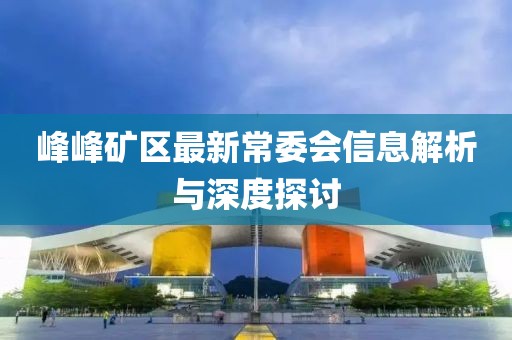 峰峰矿区最新常委会信息解析与深度探讨