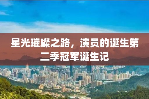 星光璀璨之路，演员的诞生第二季冠军诞生记