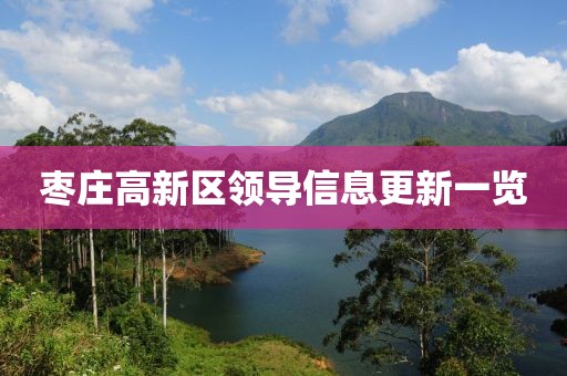 枣庄高新区领导信息更新一览