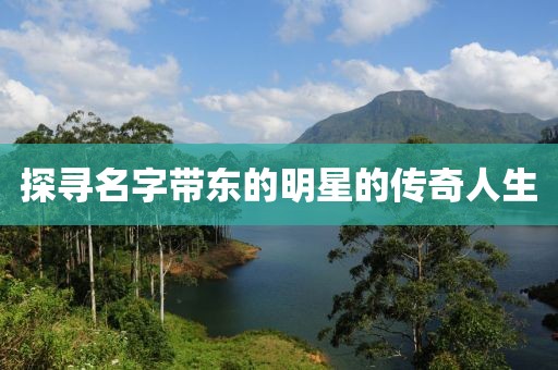 探寻名字带东的明星的传奇人生