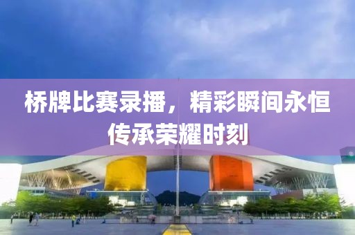 桥牌比赛录播，精彩瞬间永恒传承荣耀时刻