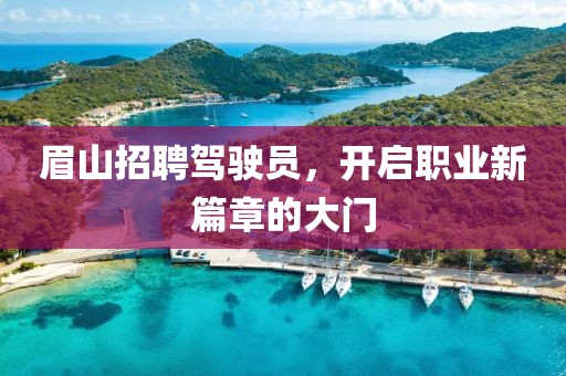 眉山招聘驾驶员，开启职业新篇章的大门
