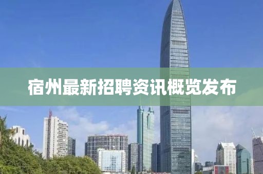 宿州最新招聘资讯概览发布