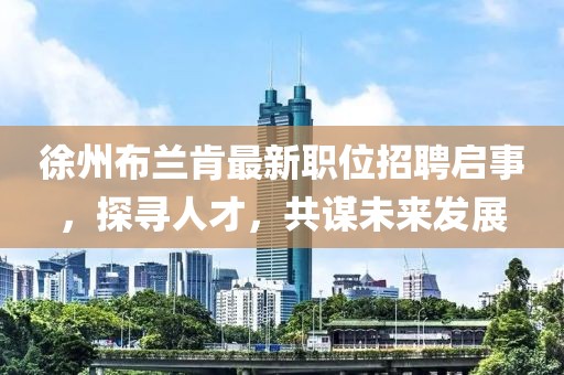 徐州布兰肯最新职位招聘启事，探寻人才，共谋未来发展