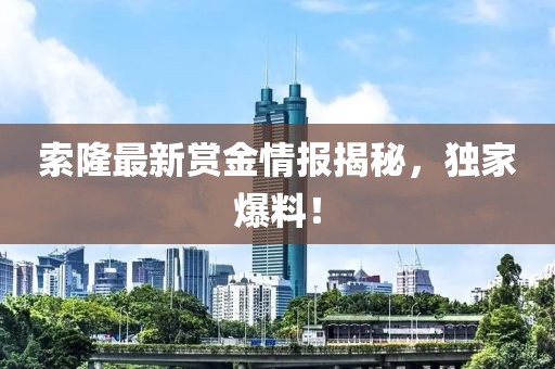 索隆最新赏金情报揭秘，独家爆料！