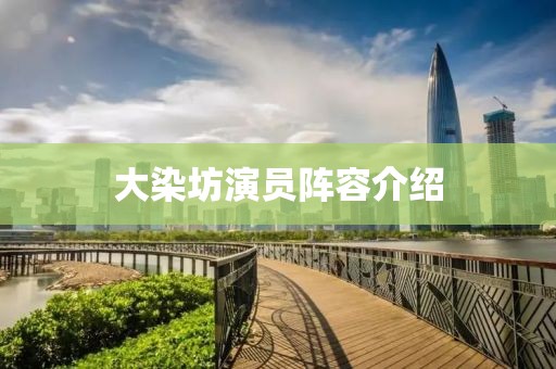 大染坊演员阵容介绍