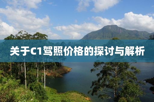 关于C1驾照价格的探讨与解析