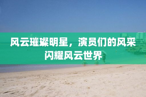 风云璀璨明星，演员们的风采闪耀风云世界