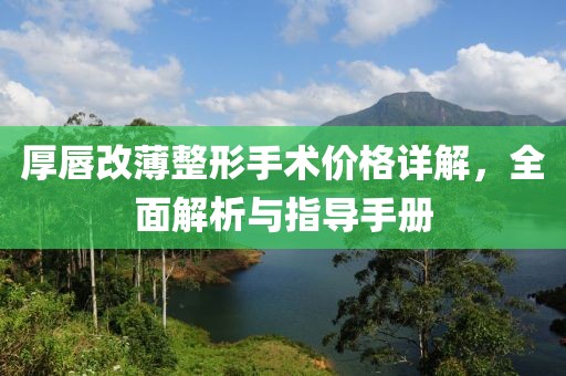 厚唇改薄整形手术价格详解，全面解析与指导手册