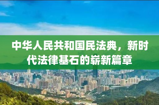 中华人民共和国民法典，新时代法律基石的崭新篇章