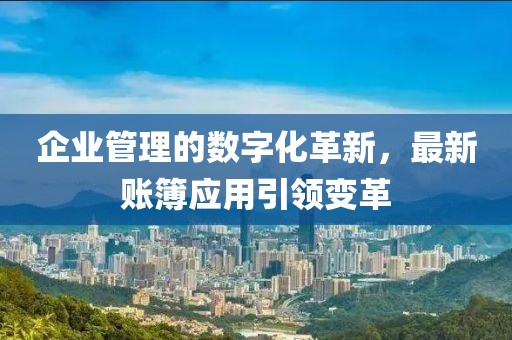 企业管理的数字化革新，最新账簿应用引领变革