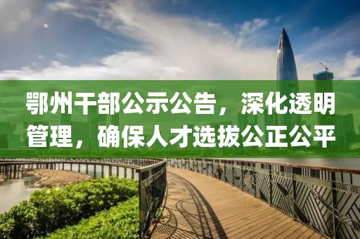 鄂州干部公示公告，深化透明管理，确保人才选拔公正公平