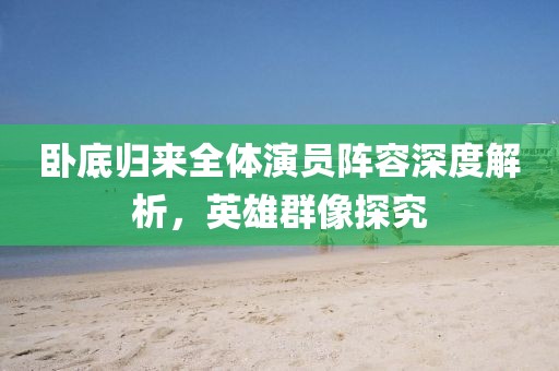 卧底归来全体演员阵容深度解析，英雄群像探究