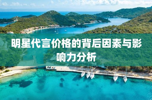 明星代言价格的背后因素与影响力分析