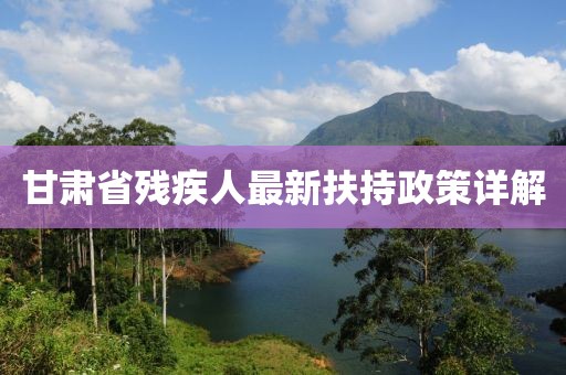 甘肃省残疾人最新扶持政策详解
