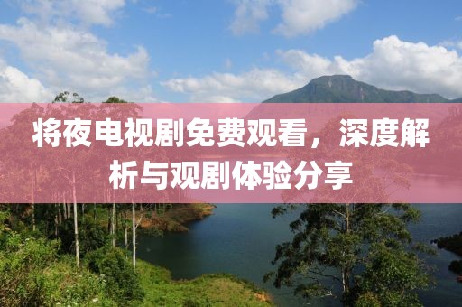 将夜电视剧免费观看，深度解析与观剧体验分享