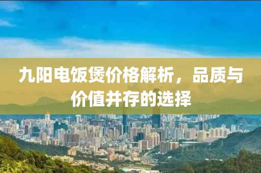 九阳电饭煲价格解析，品质与价值并存的选择