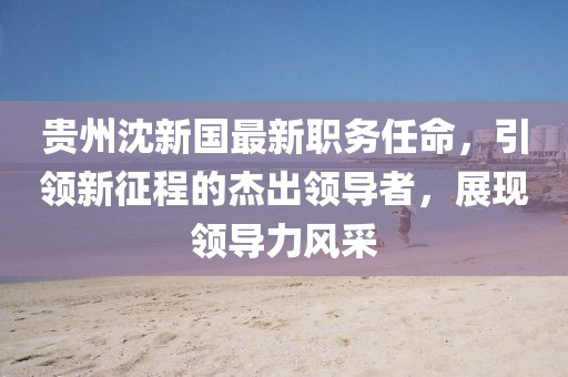 贵州沈新国最新职务任命，引领新征程的杰出领导者，展现领导力风采