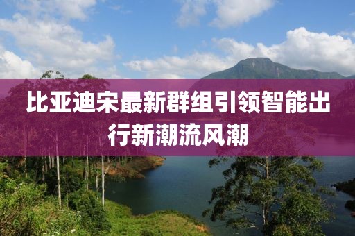 比亚迪宋最新群组引领智能出行新潮流风潮