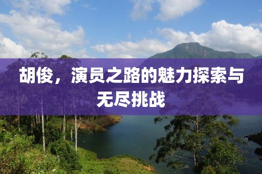 胡俊，演员之路的魅力探索与无尽挑战