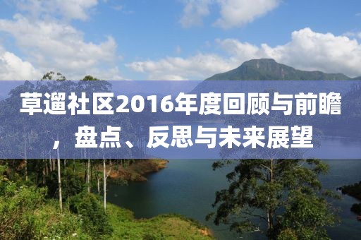 草遛社区2016年度回顾与前瞻，盘点、反思与未来展望