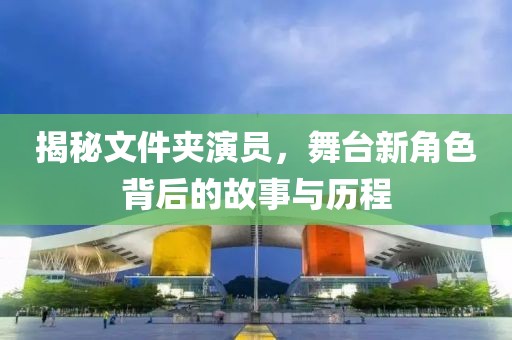 揭秘文件夹演员，舞台新角色背后的故事与历程